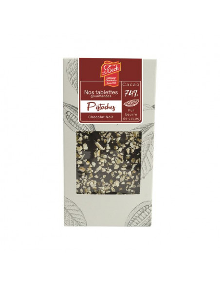 TABLETTE CHOC NOIR ORIG PISTACHE 100G